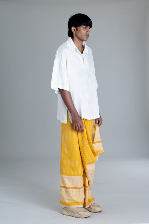 KOTTARAKKARA Striped Kasavu Mundu